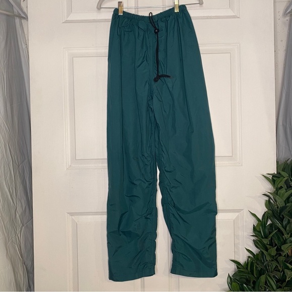 Vintage Nylon Rain Snow Pants Teal Green Size Medium - Picture 1 of 6